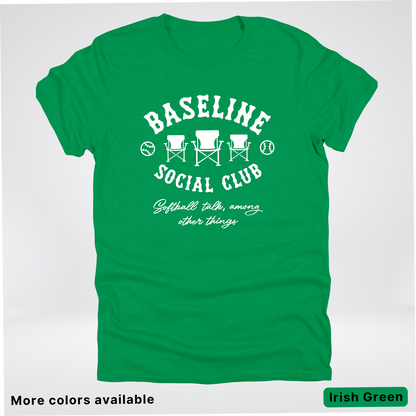 Baseline Social Club Softball – White Design – T-Shirt