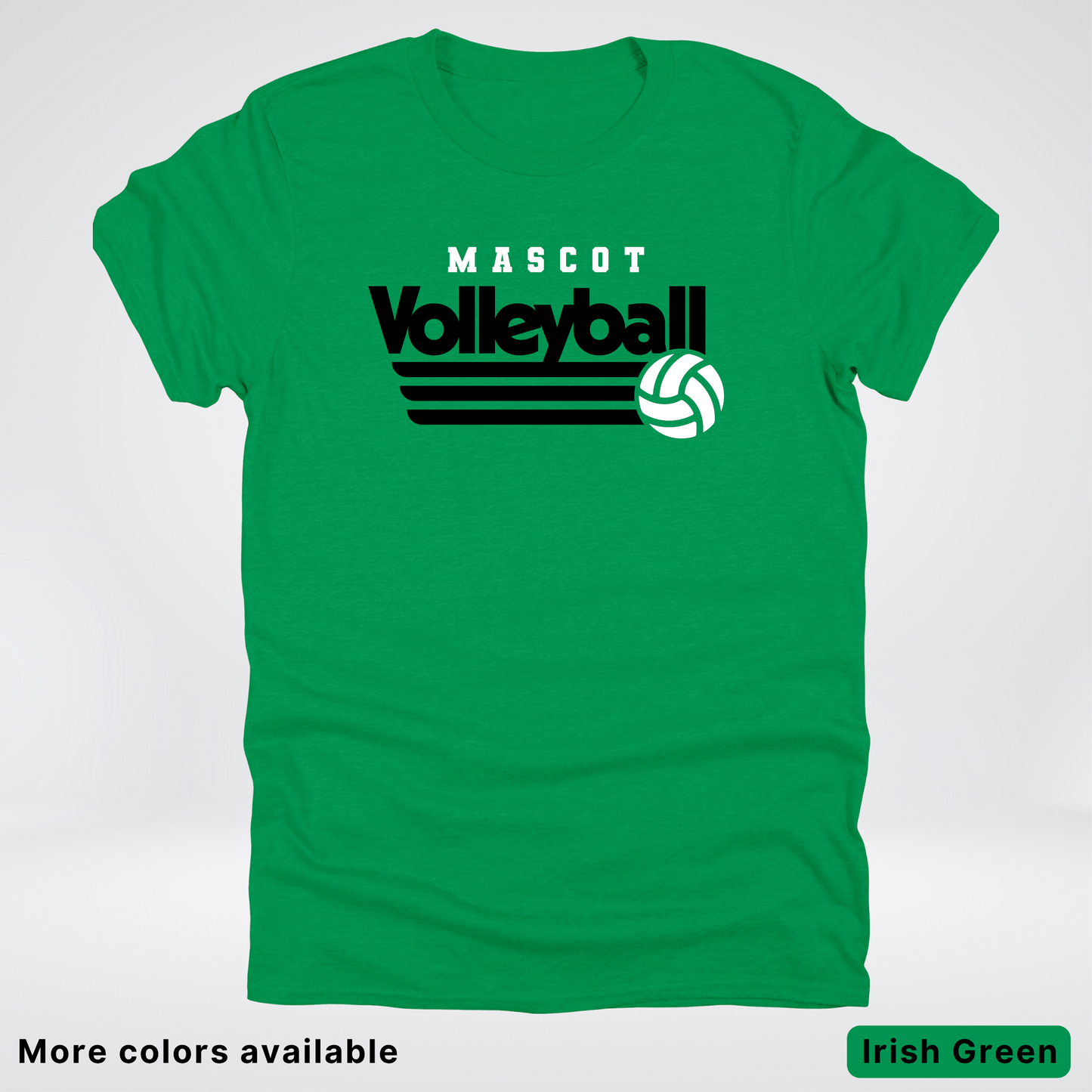 Custom Mascot - Black - Volleyball Design 50 - T-Shirt