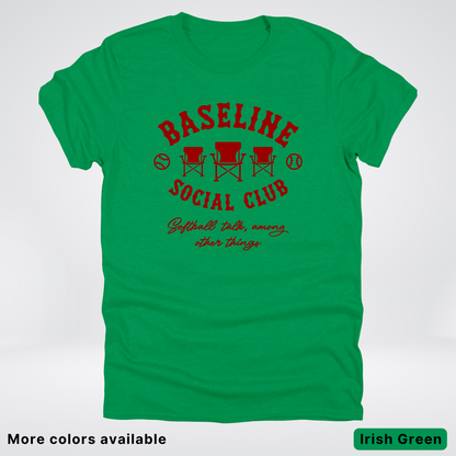 Baseline Social Club Softball – Maroon Design - T-Shirt