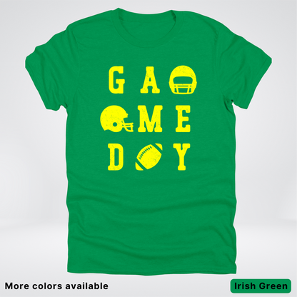 Game Day Football 3 x 3 - Yellow Design - T-Shirt