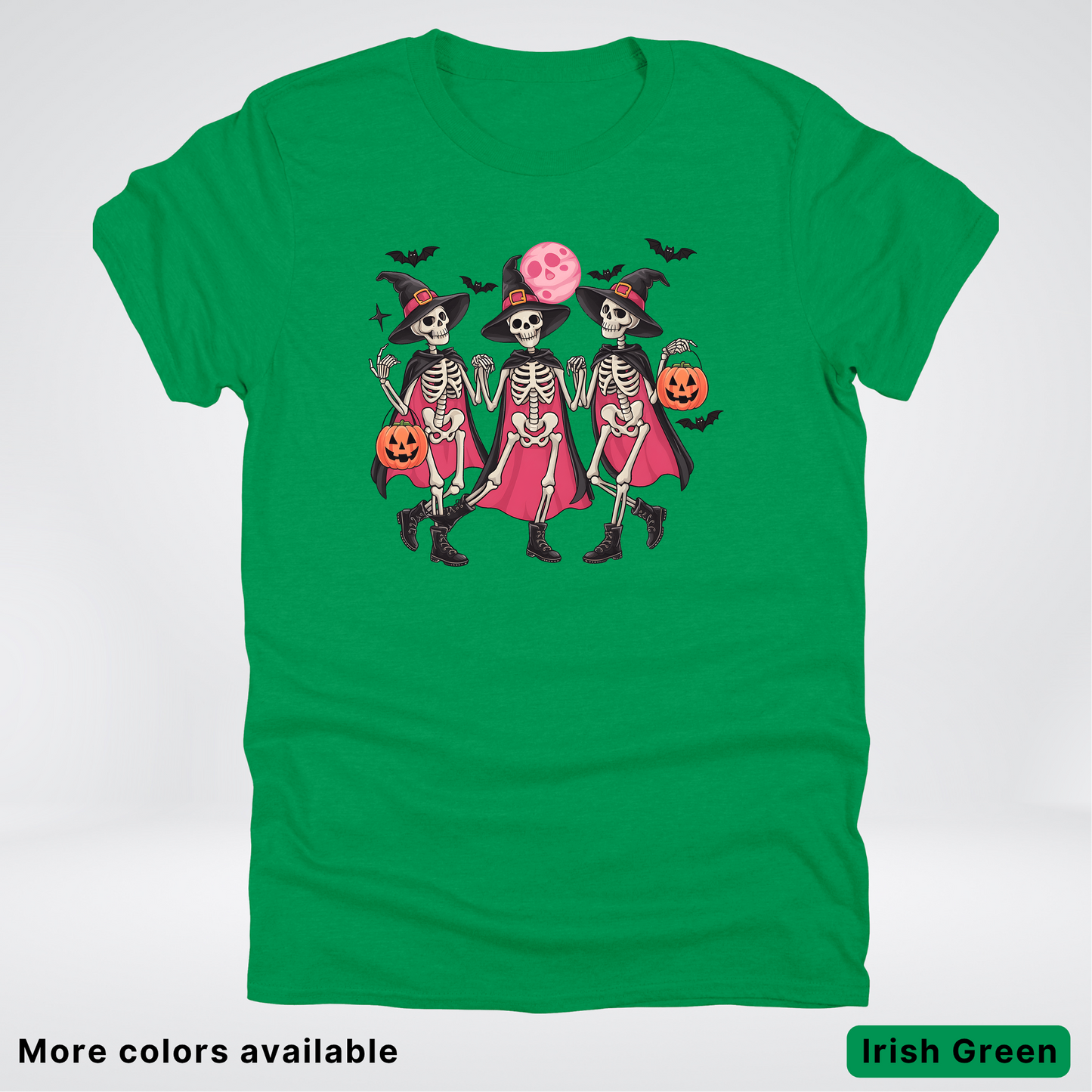Skeleton Pink Out Witches Dancing Halloween - T-Shirt