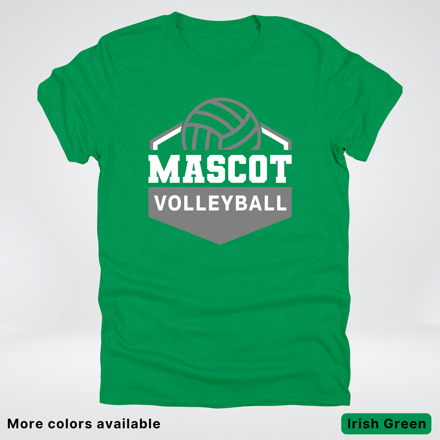 Custom Mascot - Gray - Volleyball Design 61 - T-Shirt