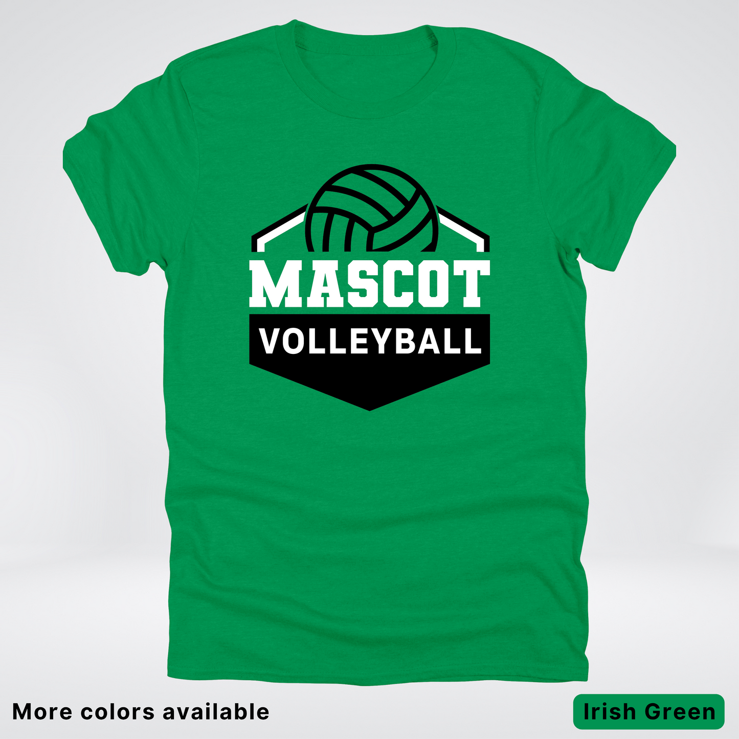 Custom Mascot - Black - Volleyball Design 62 - T-Shirt