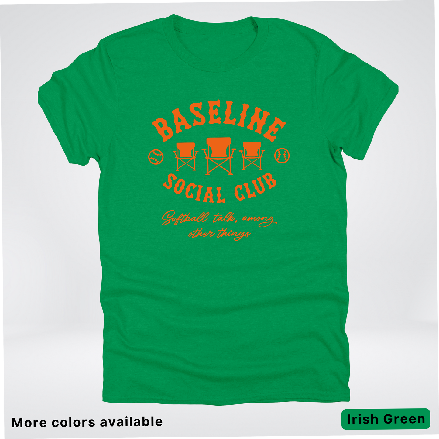 Baseline Social Club Softball – Orange Design - T-Shirt