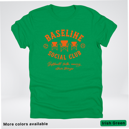 Baseline Social Club Softball – Orange Design - T-Shirt