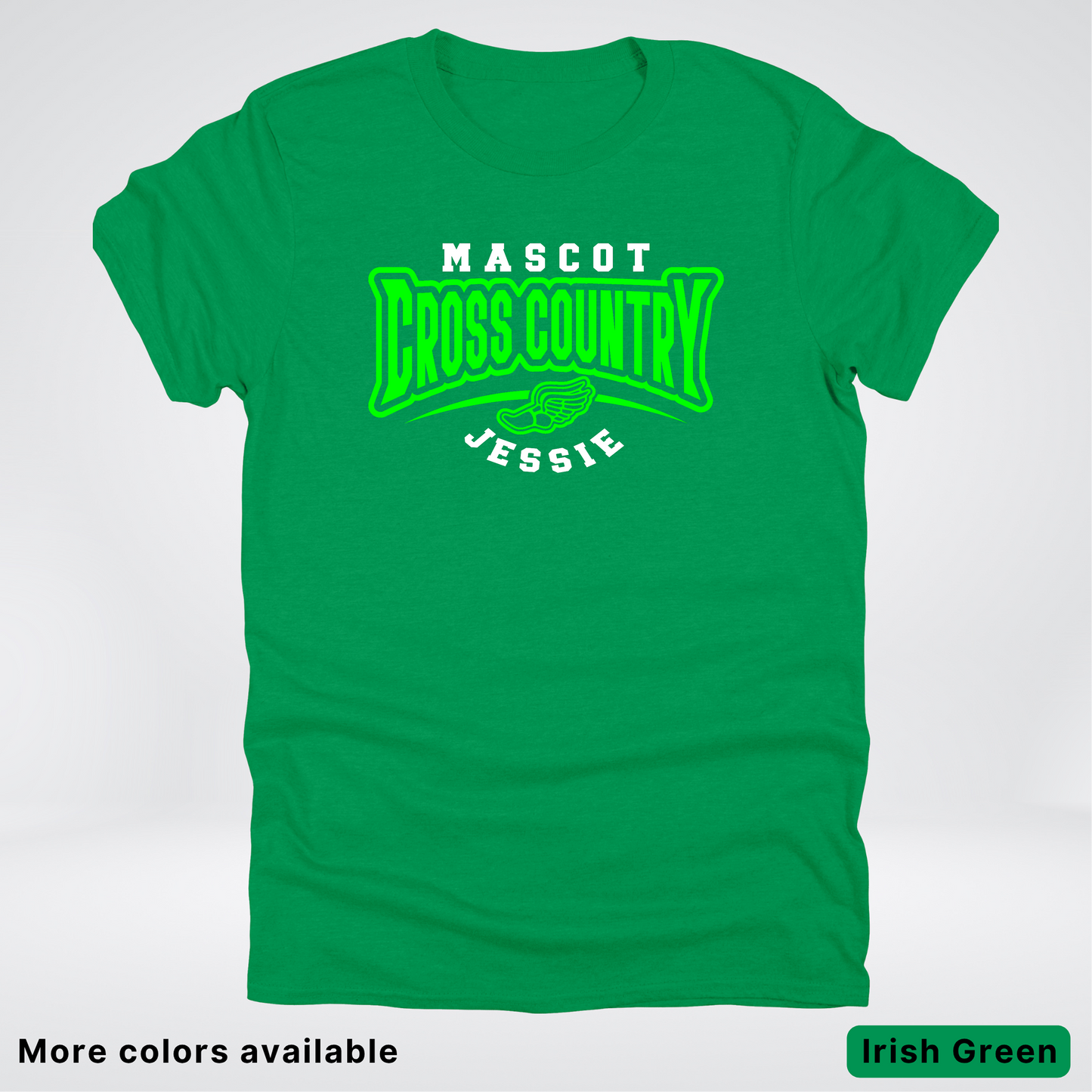 Custom Mascot & Name – Green Design – Cross Country 09 - T-Shirt
