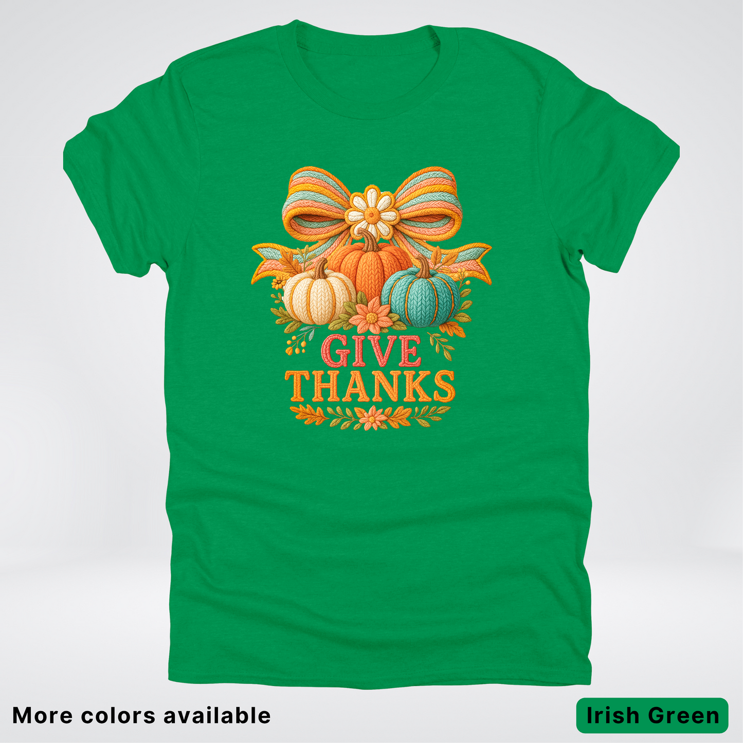 Give Thanks Crochet Thanksgiving Fall Pumpkin - T-Shirts
