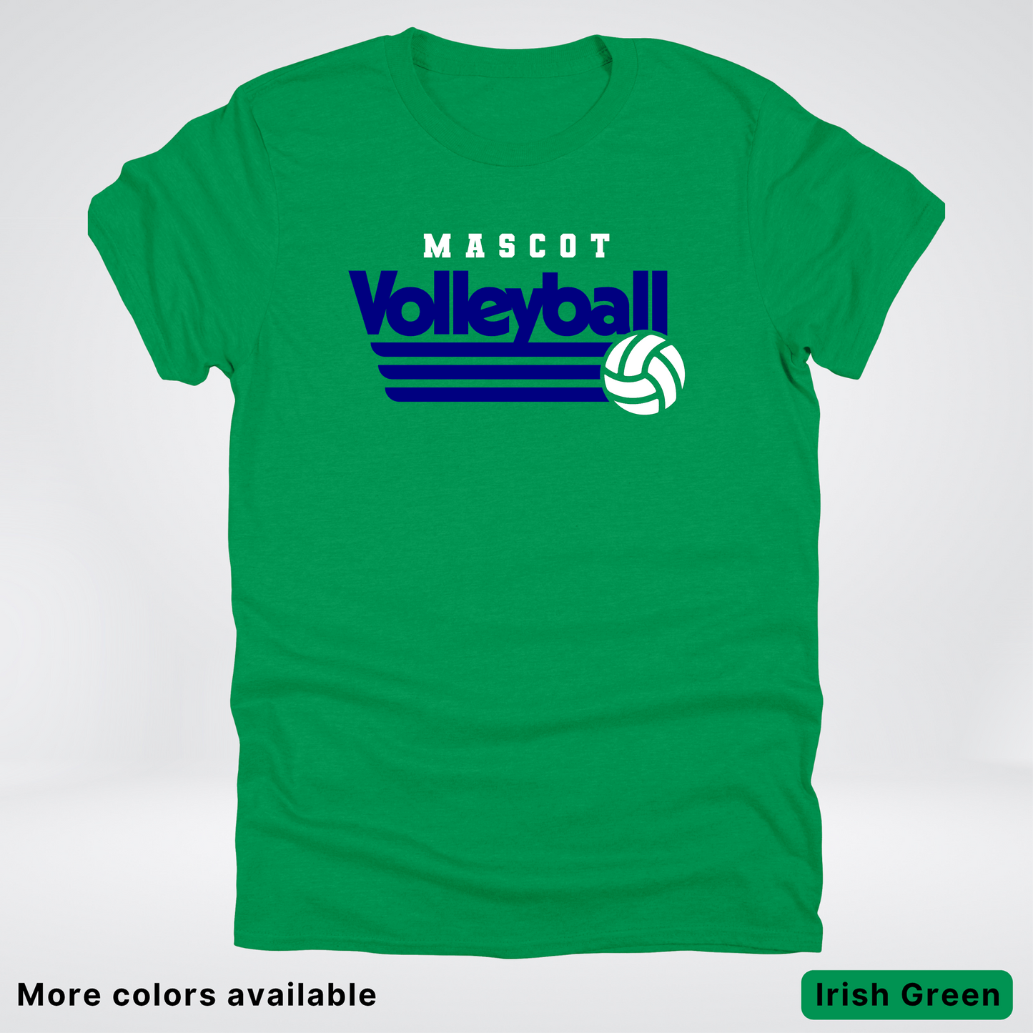 Custom Mascot - Navy - Volleyball Design 56 - T-Shirt