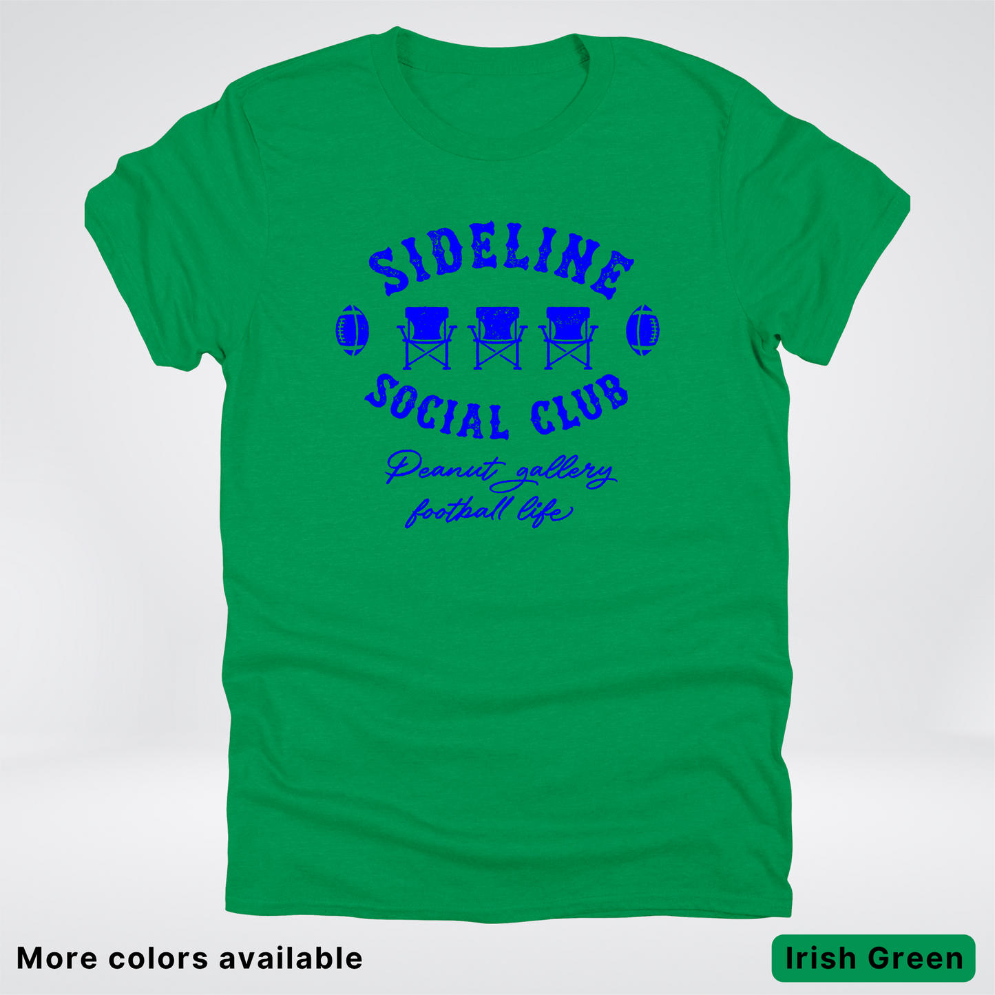 Sideline Social Club Peanut Gallery Football Life - Blue Design - T-Shirt