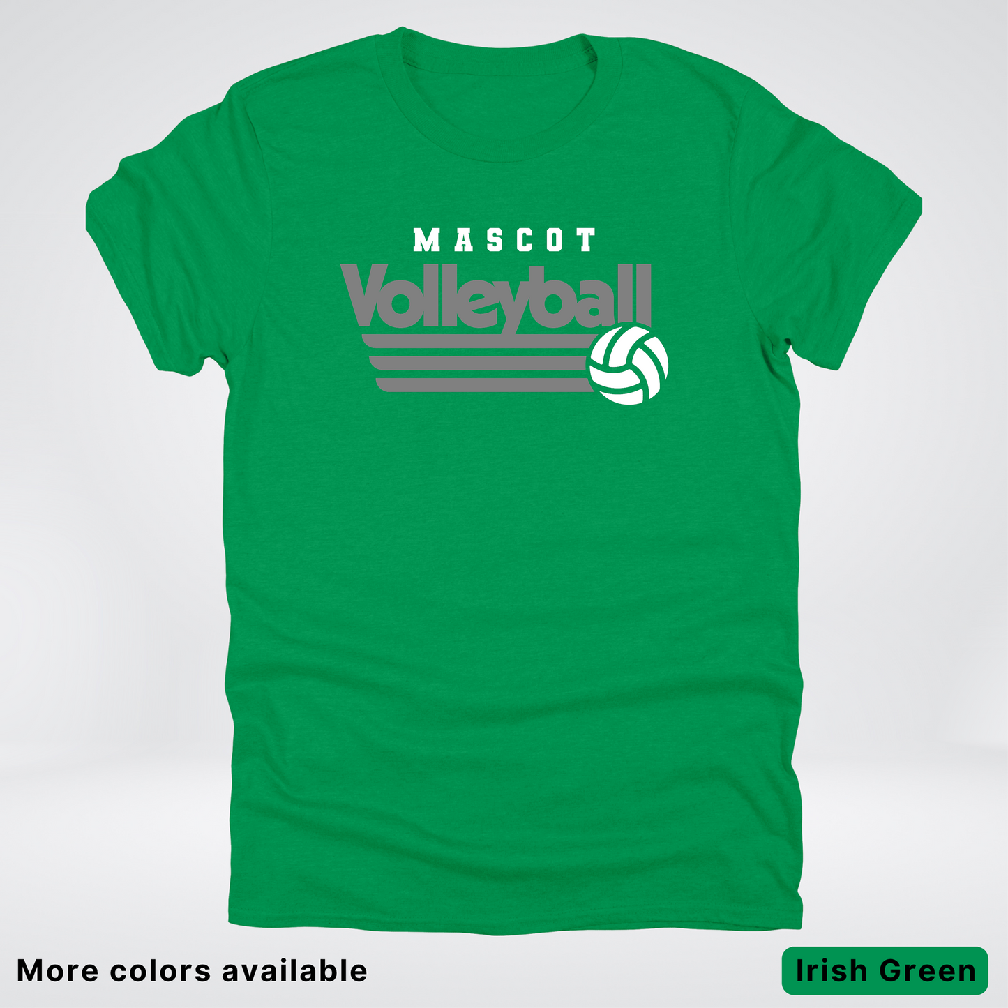 Custom Mascot - Gray - Volleyball Design 49 - T-Shirt