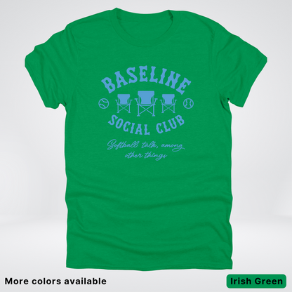 Baseline Social Club Softball – Light Blue Design - T-Shirt