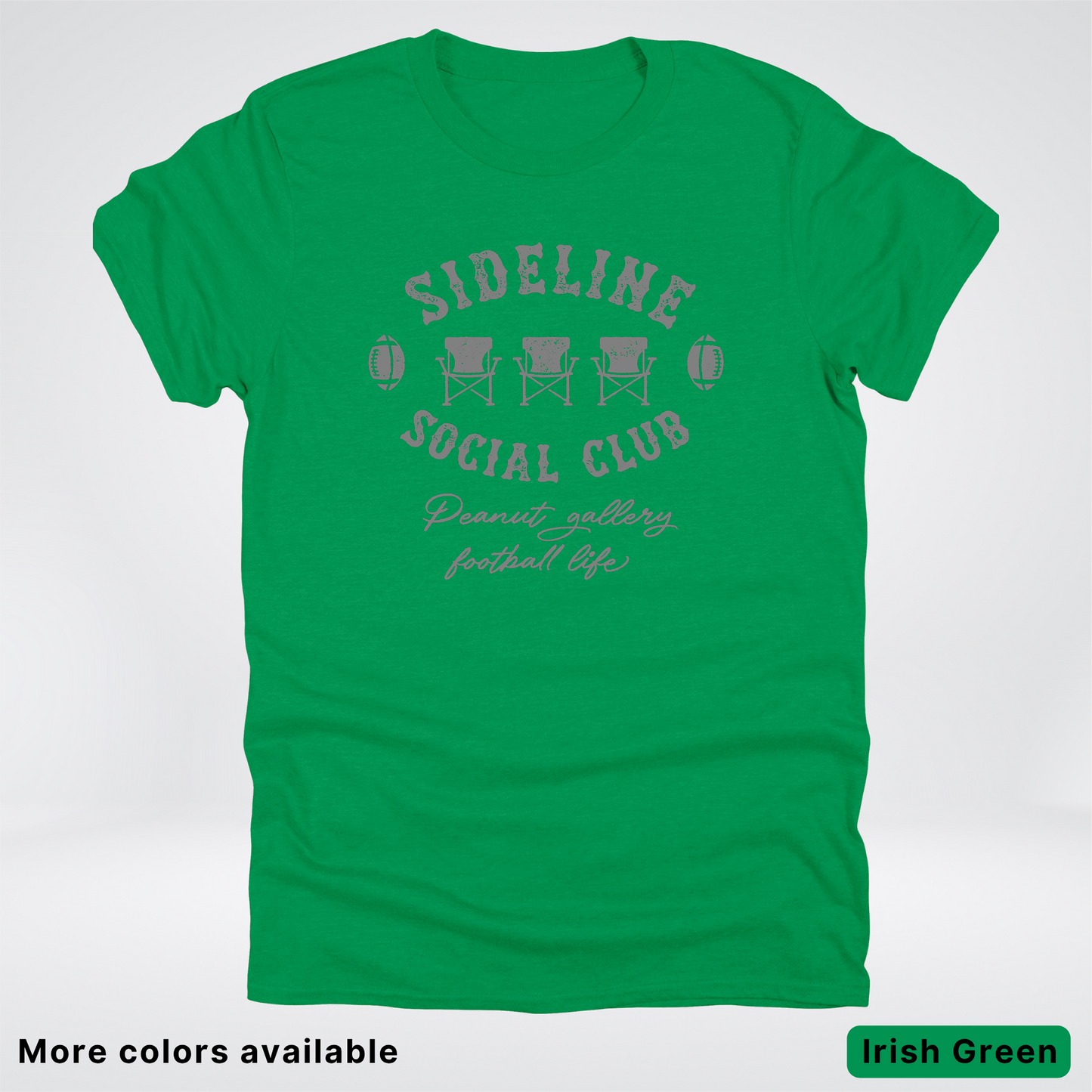 Sideline Social Club Peanut Gallery Football Life - Gray Design - T-Shirt