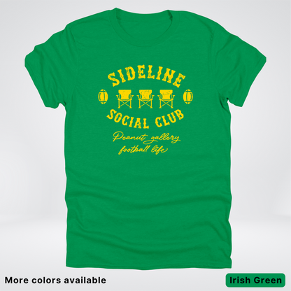 Sideline Social Club Peanut Gallery Football Life - Gold Design - T-Shirt