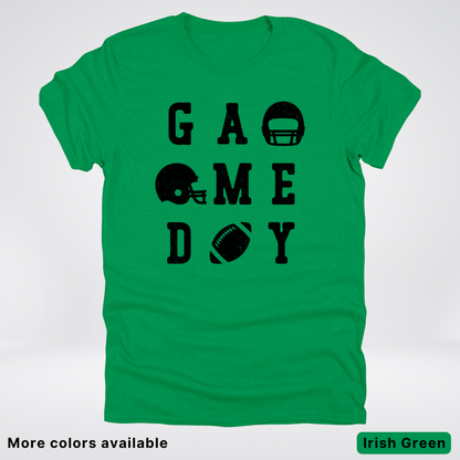 Game Day Football 3 x 3 - Black Design - T-Shirt