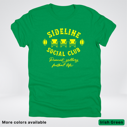 Sideline Social Club Peanut Gallery Football Life - Yellow Design - T-Shirt