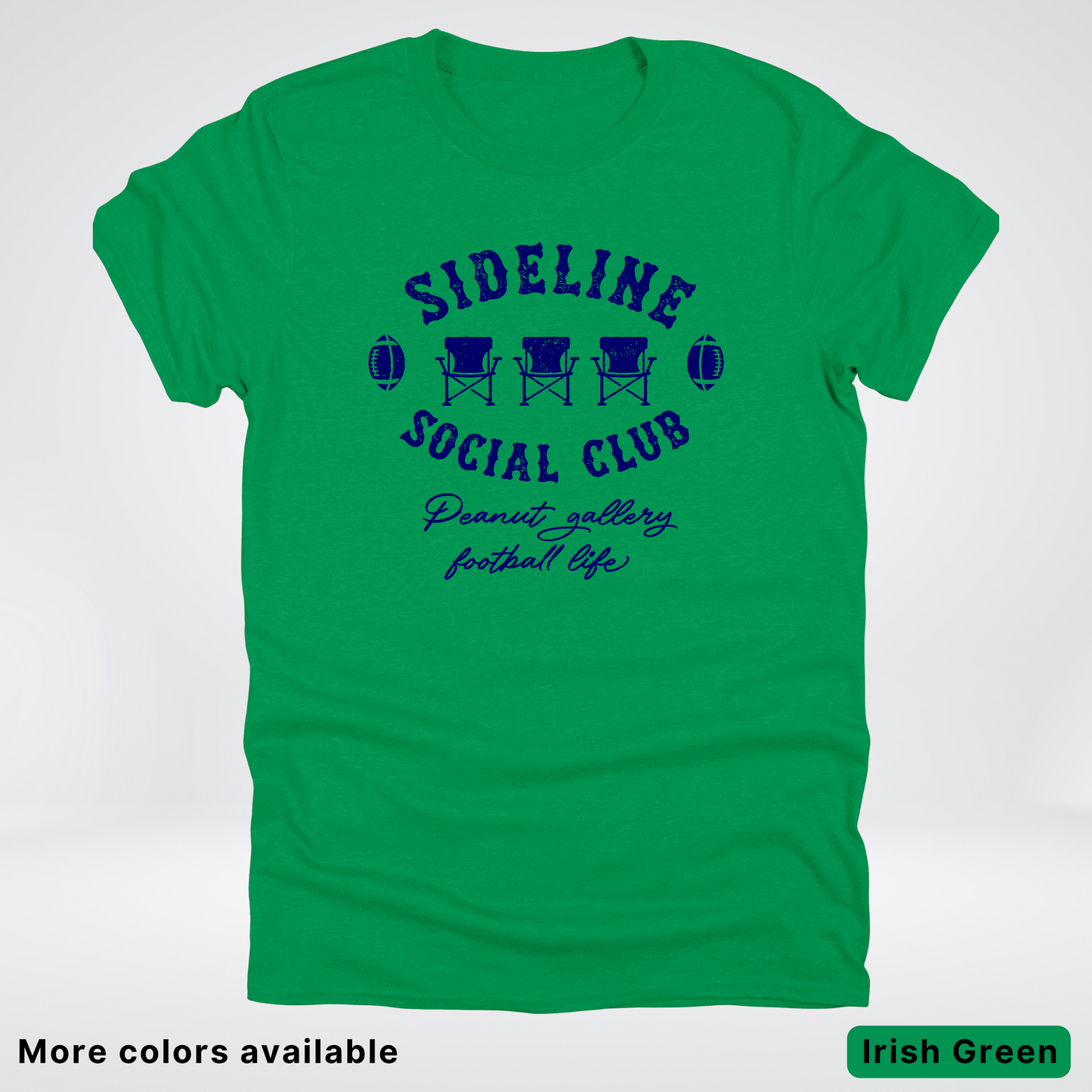 Sideline Social Club Peanut Gallery Football Life Navy Design 02 T-Shirt