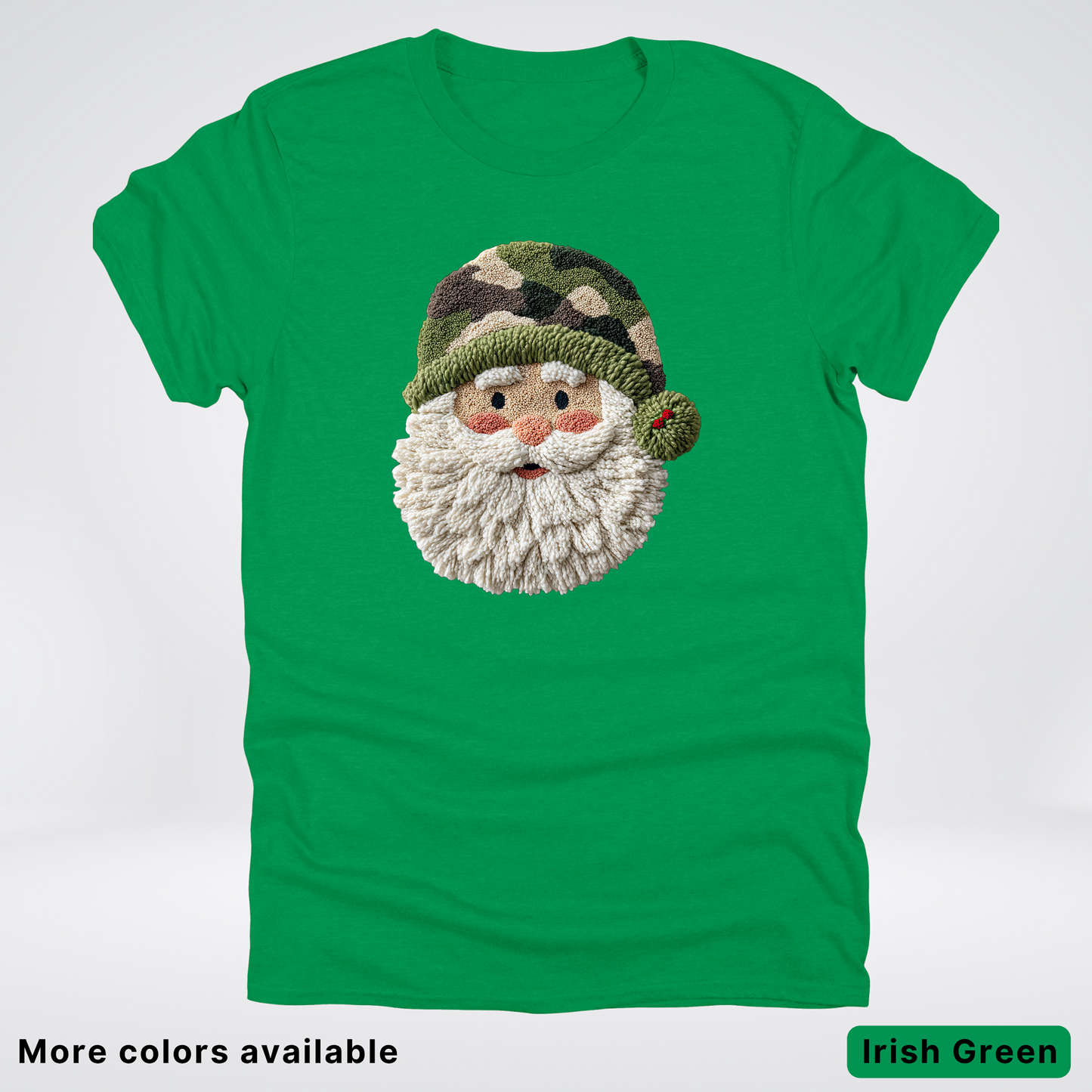 Woodland Santa Face (Hook Yard Faux Texture) - T-Shirt