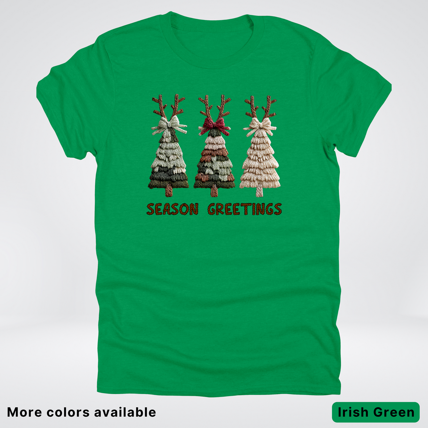 Rustic Christmas Tree Trio (Hook Yard Faux Look) - T-Shirt