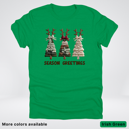 Rustic Christmas Tree Trio (Hook Yard Faux Look) - T-Shirt