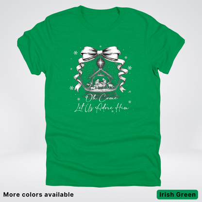Oh Come Let Us Adore Him Nativity - T-Shirt