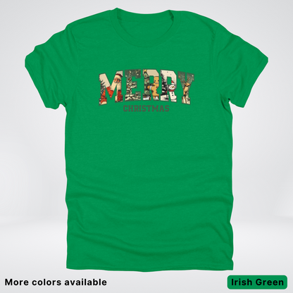 Vintage Merry Christmas Varsity - T-Shirt