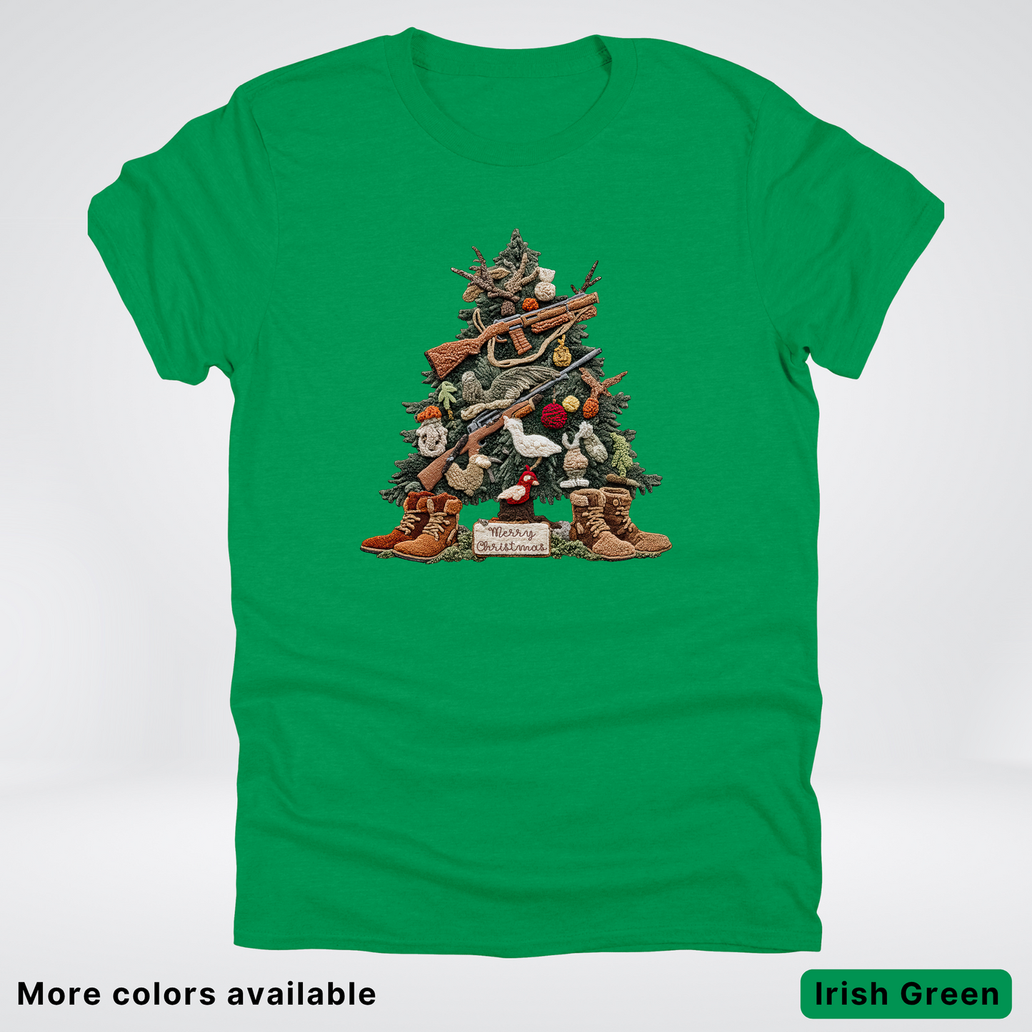 Rustic Holiday Tree & Boots (Hook Yard Faux) - T-Shirt