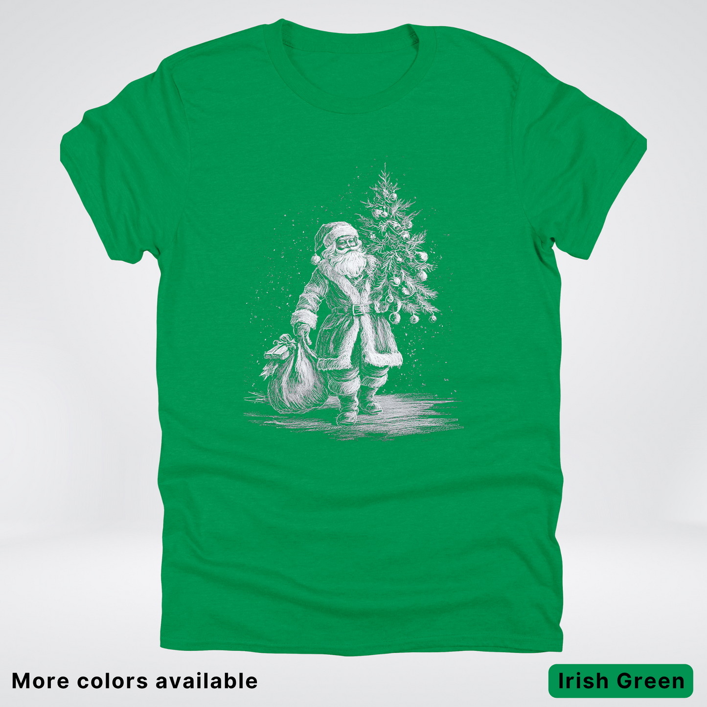 Vintage Santa with Christmas Tree - T-Shirt