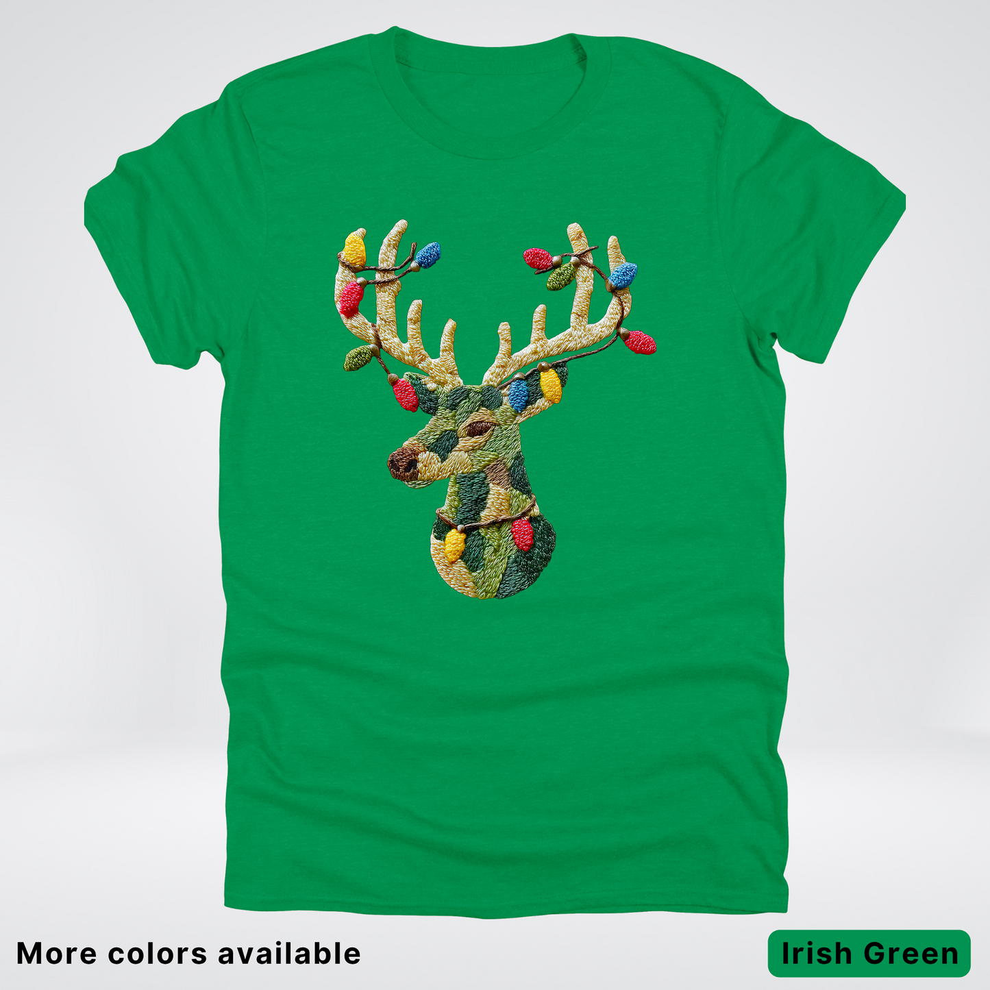 Festive Light-Up Reindeer Hook Yard Faux - T-Shirt
