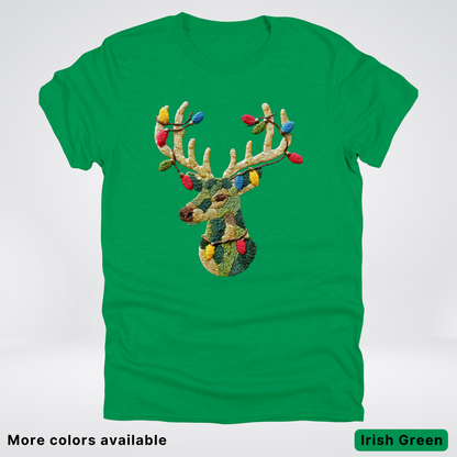 Festive Light-Up Reindeer Hook Yard Faux - T-Shirt