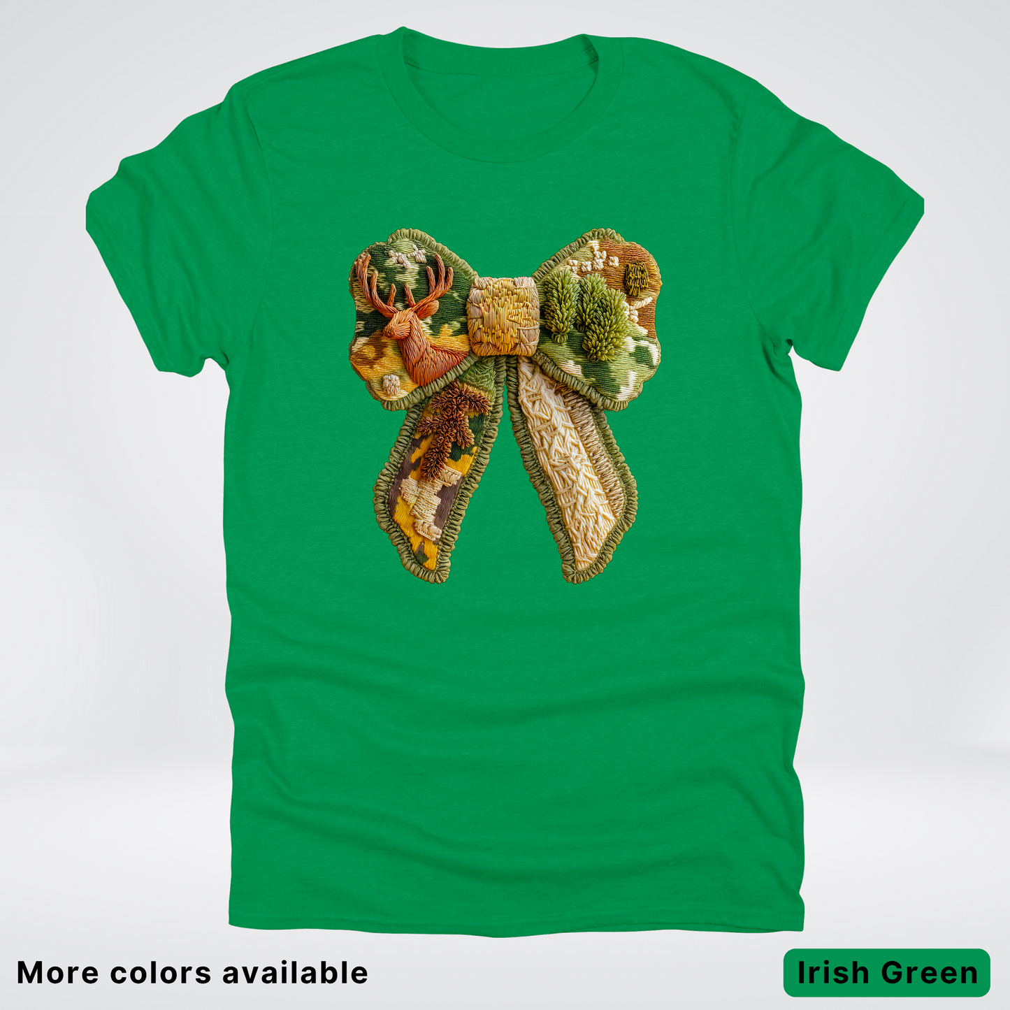 Forest Berry Bow Hook Yard Faux Look - T-Shirt
