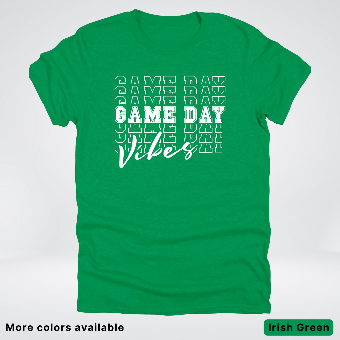 Game Day Vibes Stacked - White Design - T-Shirt