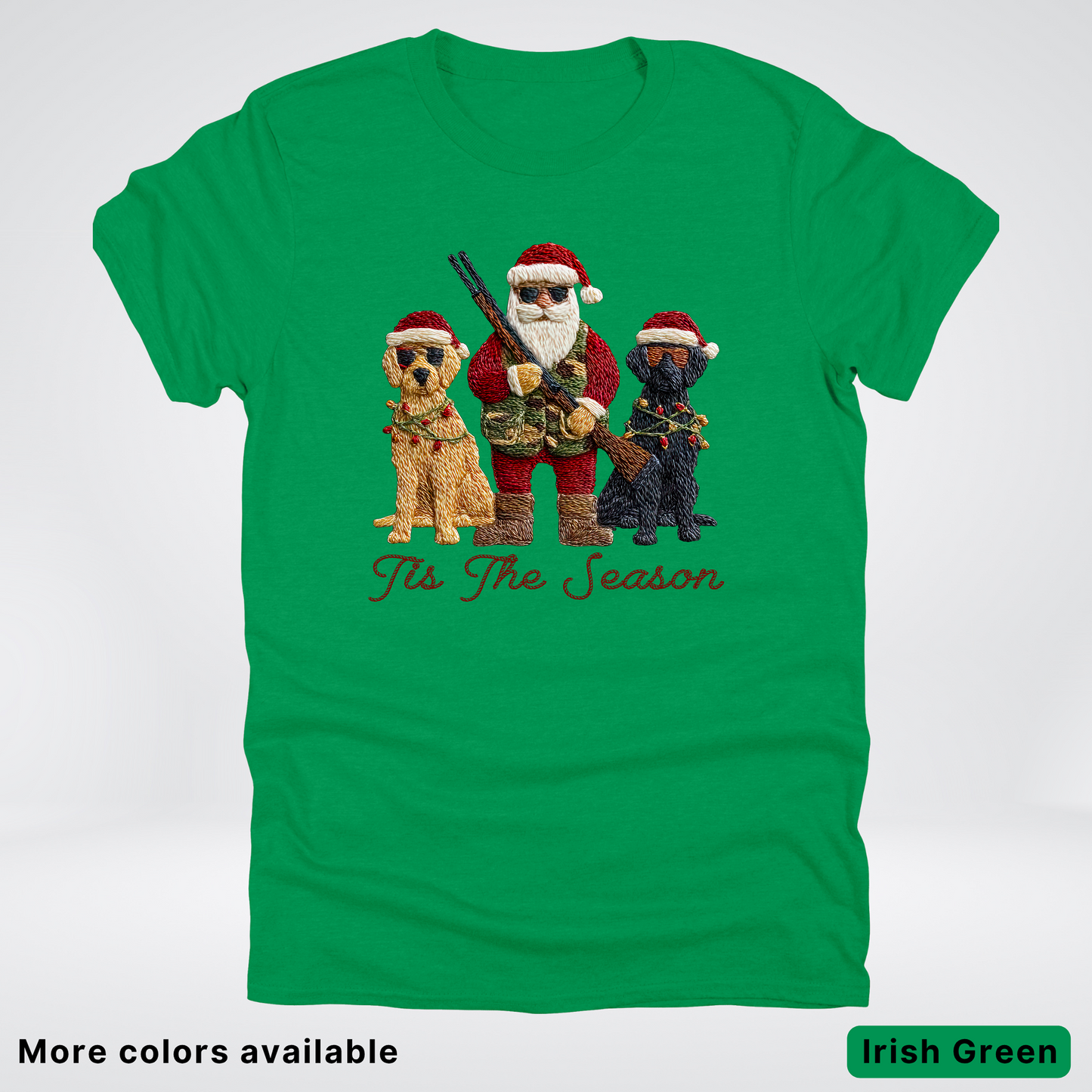 Tis The Season Hunting Santa Hook Yard Faux - T-Shirt