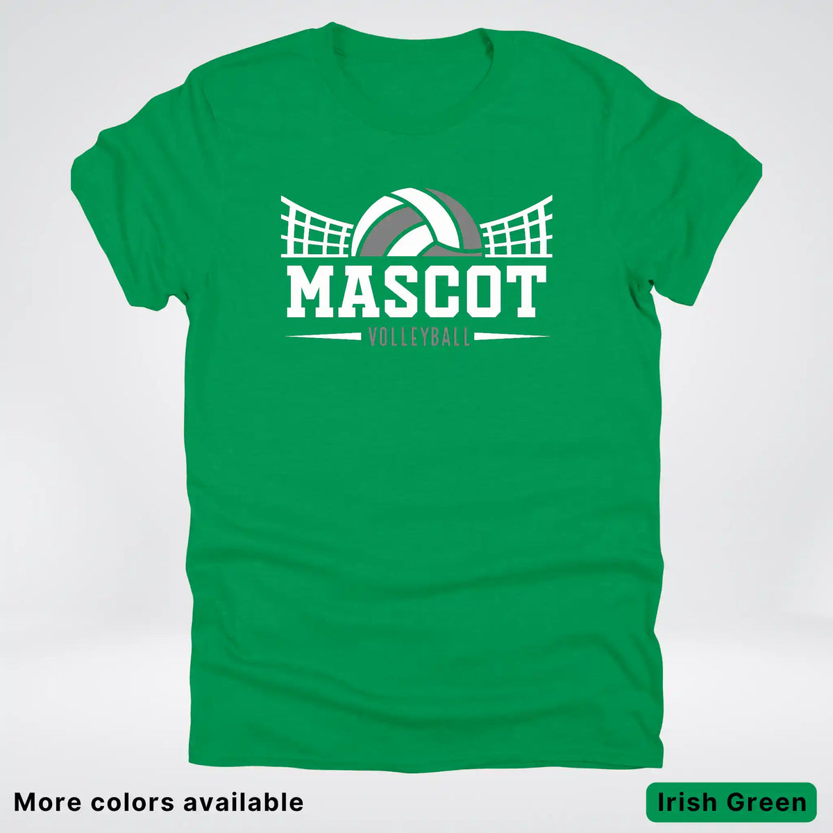 Volleyball Mom Game Day Tee – Custom Mascot Name Shirt | Gray Design 26