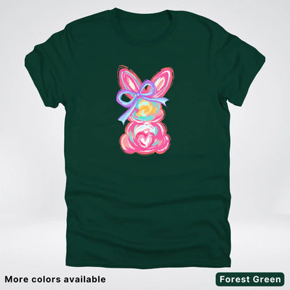 Coquette Easter Bunny – Pastel Bow Bunny Spring Graphic - T-Shirt