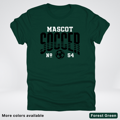 Custom Mascot & Number – Black Design 03 - Soccer T-Shirt