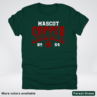 Custom Mascot & Number – Maroon Design 11 - Soccer T-Shirt
