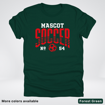 Custom Mascot & Number – Red Design 05 - Soccer T-Shirt