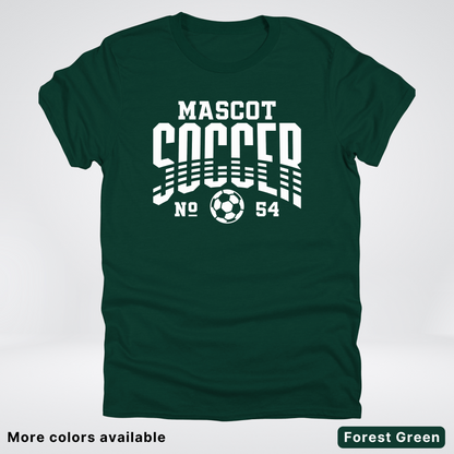 Custom Mascot & Number – White Design 12 - Soccer T-Shirt