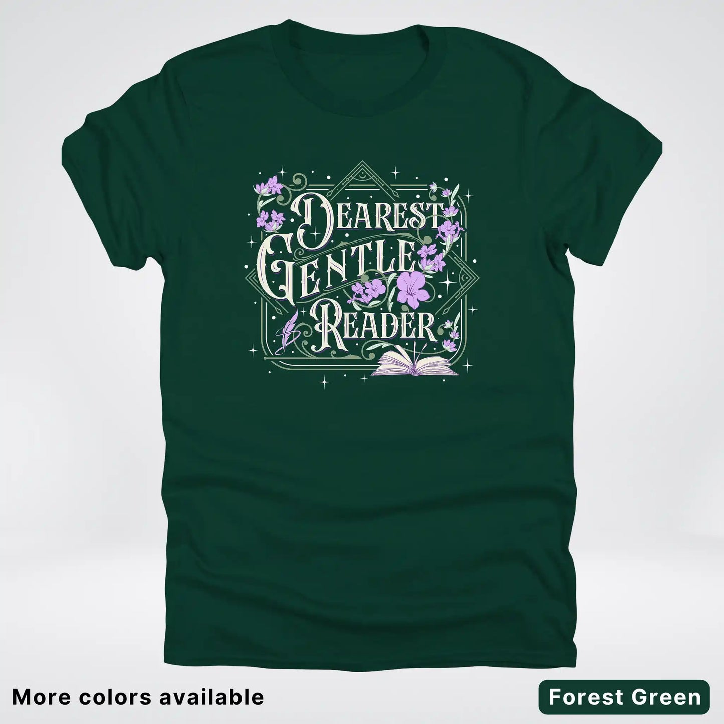 Dearest Gentle Reader – Vintage Floral Book Lover Graphic - T-Shirt