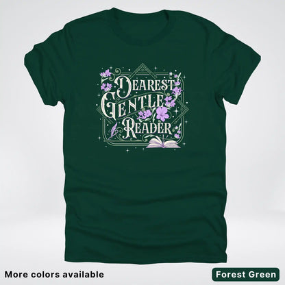 Dearest Gentle Reader – Vintage Floral Book Lover Graphic - T-Shirt