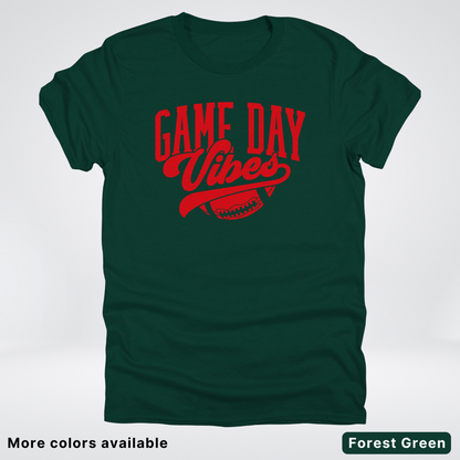 Game Day Vibes - Red Design - Football T-Shirt
