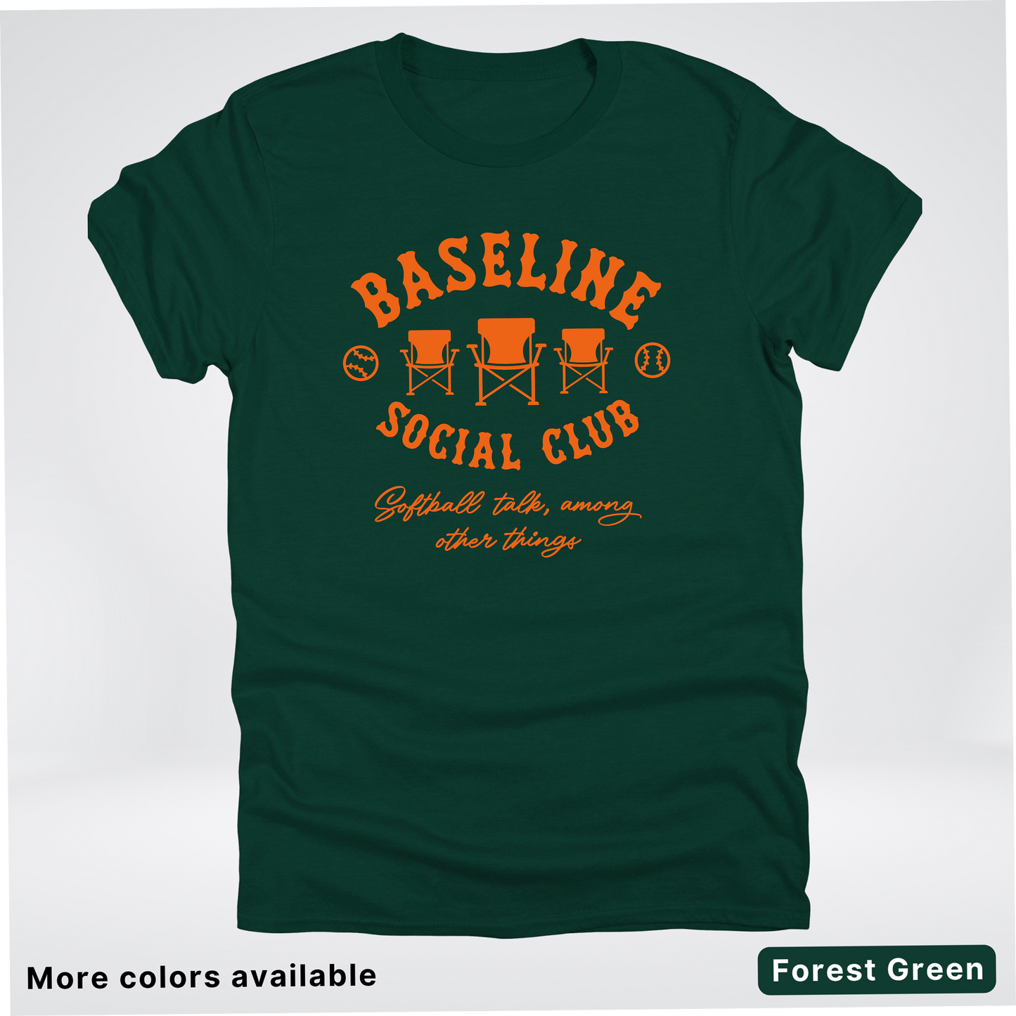 Baseline Social Club Softball – Orange Design - T-Shirt