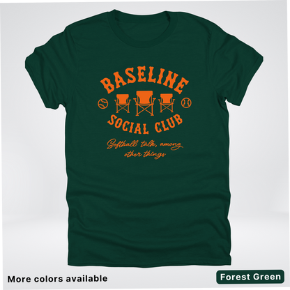 Baseline Social Club Softball – Orange Design - T-Shirt