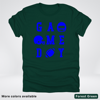 Game Day Football 3 x 3 - Blue Design - T-Shirt