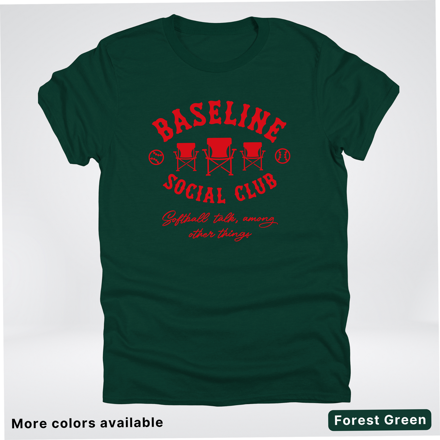 Baseline Social Club Softball – Red Design - T-Shirt