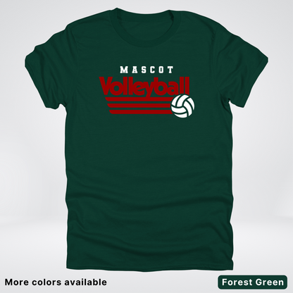 Custom Mascot - Maroon - Volleyball Design 58 - T-Shirt