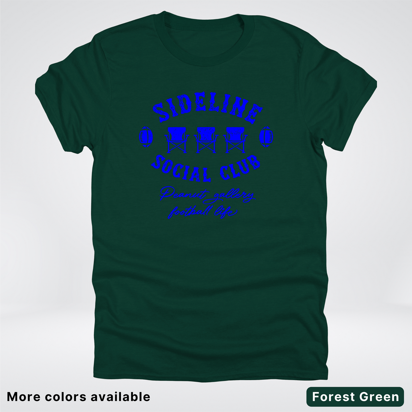 Sideline Social Club Peanut Gallery Football Life - Blue Design - T-Shirt