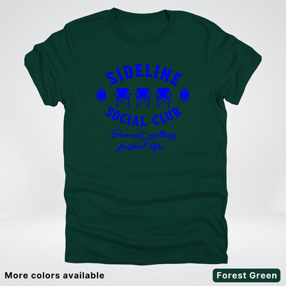 Sideline Social Club Peanut Gallery Football Life - Blue Design - T-Shirt