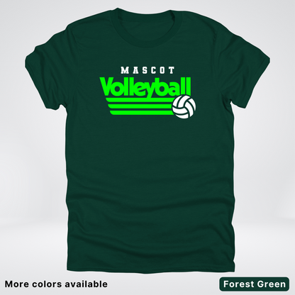 Custom Mascot - Green - Volleyball Design 55 - T-Shirt