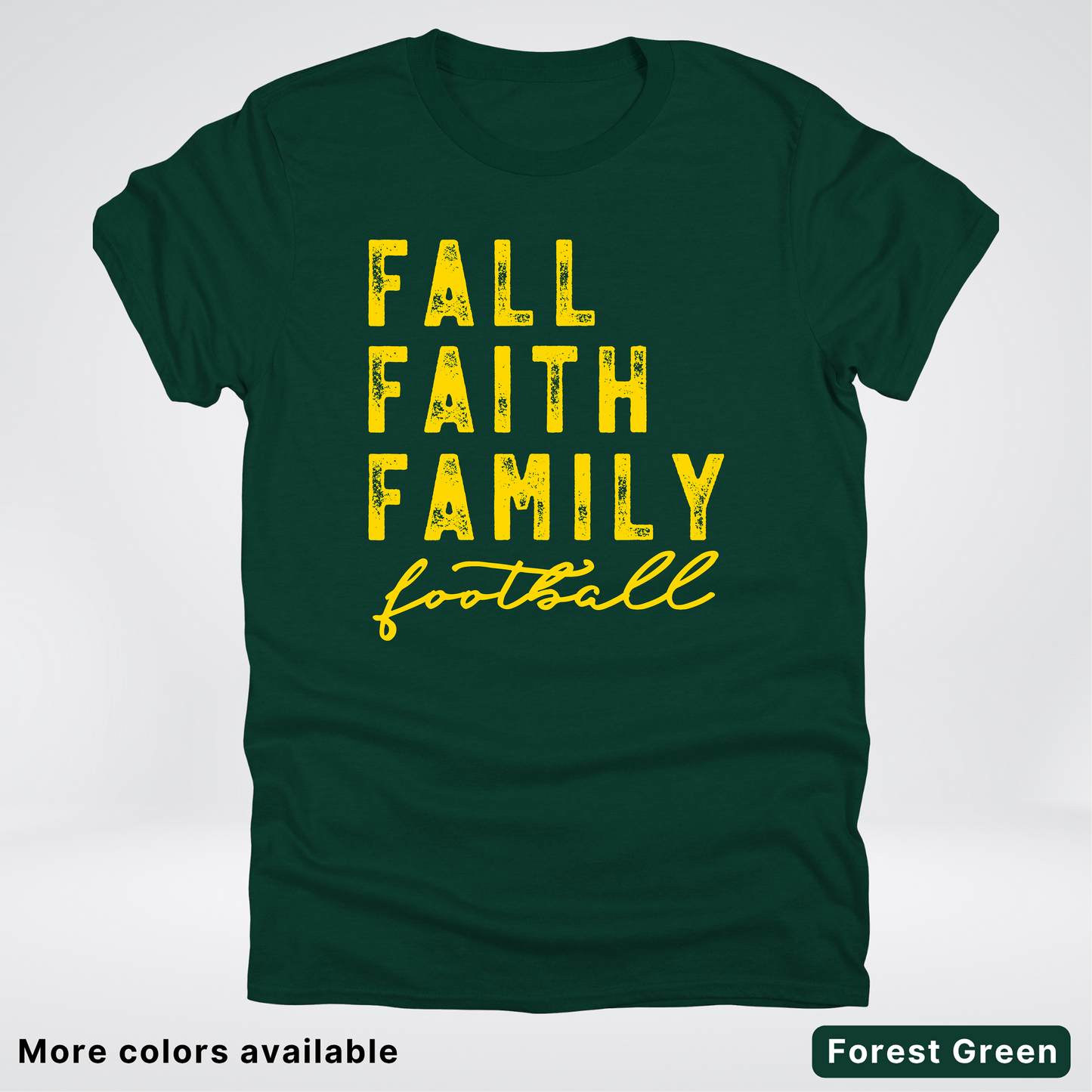 Fall Faith Family – Gold Design - Football - T-Shirt